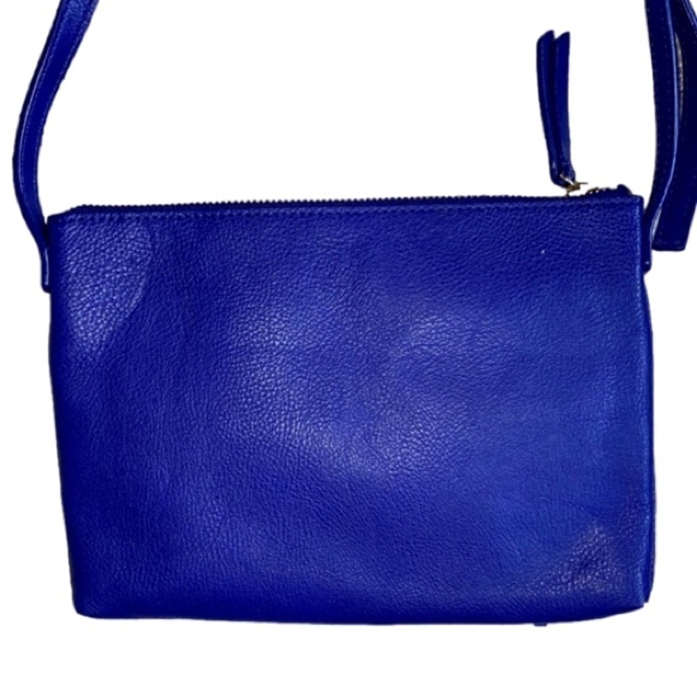 GAP Faux Leather Crossbody Purse/Wallet with Tassel Blue - Picture 3 of 10